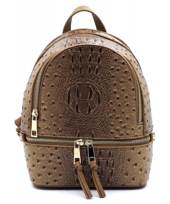 Ostrich Croc Backpack OS1082 STONE